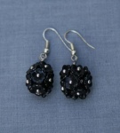 Black Flower Cluster Earrings
