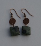 Green Jasper & Copper Earrings