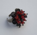 Red & Black Crystal Ring