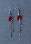 Red Flower Dangle Earrings