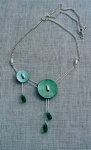 Green Shell Button Necklace